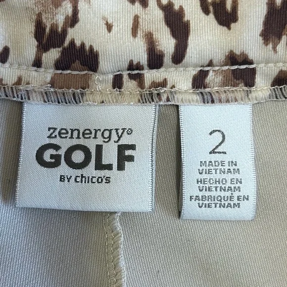 Chico’s Zenergy Golf Leopard Print Skort Size 2 Large Cheetah Animal Active Mini - Picture 3 of 7